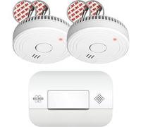 ELRO FF1840 Kit Complet de Sécurité Incendie - 2 Détecteurs de Fumée avec Montage Magnétique et Détecteur de CO - Batteries Longue Durée