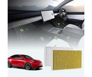 Kit de purificateurs d'air pour les modèles Tesla Y et 3 - 2016-2024 Gen 2 - Charbon actif - Lot de deux - Accessoires