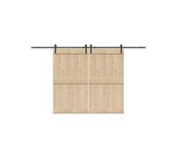 vidaXL Kit de ferrures pour portes coulissantes 366 cm acier noir