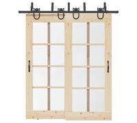 vidaXL Kit de ferrures pour portes coulissantes 200 cm Acier noir