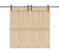 Kit de quincaillerie de porte coulissante 305 cm acier noir