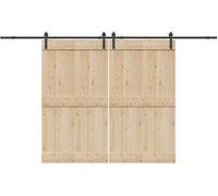 Kit de quincaillerie de porte coulissante 366 cm acier noir