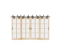 vidaXL Kit de ferrures pour portes coulissantes 366 cm acier noir