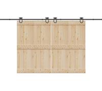 Kit de quincaillerie de porte coulissante 400 cm acier noir