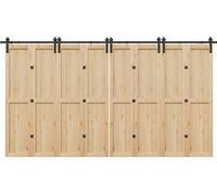 Kit de quincaillerie de porte coulissante 400 cm acier noir