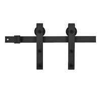 Kit de Quincaillerie de Porte de VidaXL, Système de Rail pour Porte Grange, Noir Acier