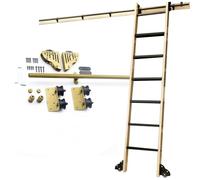 Kit De Quincaillerie Doré pour Échelle Roulante en Acier Au Carbone - Rail De Suspension pour Échelle Coulissante De Bibliothèque pour Entrepôt, Domicile Ou Bibliothèque(100cm(3.3 ft) Track kit)
