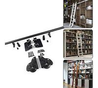Kit de quincaillerie for échelle bibliothèque rétractable à roulettes, tube rond, rail mobile, coulissante for maison, loft, bureau, kit 3, 20 pieds(13ft/400cm Track kit)