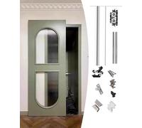 Kit de quincaillerie for porte coulissante avec système rail et | Rouleaux cachésFor une installation en douceur La Grange(92cm/36.2inch/3ft)