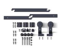Kit de quincaillerie for porte coulissante pliante double 6/6,6 pieds, système for à 2 portes [Kit uniquement, sans porte] Doux et silencieux(201CM 6.6FT Rail Kit)