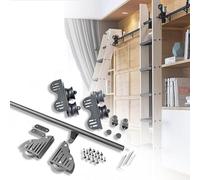 Kit de quincaillerie pour échelle coulissante, échelle roulante rétractable pour bibliothèque, rouleau de sol en acier robuste, rail coulissant