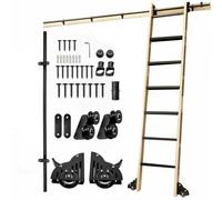 Kit de quincaillerie pour échelle de bibliothèque coulissante avec deux | Kit de matériel d'échelle coulissante avec deux roues pour glisser ou grimper facilement sur n'importe quelle piste
