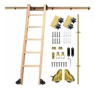 Kit de quincaillerie pour échelle de bibliothèque coulissante | Kit de quincaillerie coulissante robuste avec roulettes doubles pour un accès facile dans les greniers