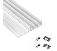 Kit de Quincaillerie pour Porte Coulissante à Triple Rail en Aluminium Robuste, Système de Rail Invisible pour Separateur de Pieces Porte Partition Placard Armoire de 15 à 18 mm