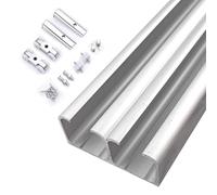 Kit de quincaillerie pour Porte coulissante de 1,8 m - Fonctionnement Fluide, Gain de Place, Finition argentée, idéal pour Les Portes de Grange, Installation Facile, Durable, Design élégant,