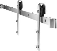 Kit de quincaillerie pour porte coulissante de grange de 5 pieds pour porte coulissante simple, couleur argent