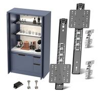Kit de quincaillerie pour porte de poche d'armoire, 300 mm, 2 pièces, système de charnière de porte coulissante encastrée pour portes d'armoire et de placard, solution d'économie d'espace pour cuisine
