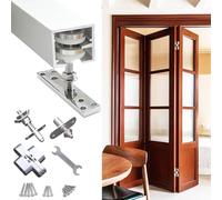 Kit de quincaillerie pour porte pliante en aluminium de 160 cm pour 3 portes, mécanisme coulissant lisse, parfait pour la rénovation de maison et les pièces de rechange
