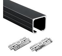Kit de quincaillerie pour Rail de Porte coulissante de 4,27 m (14 pi) - Système Noir Lisse avec 6 roulettes, Supports réglables pour Une Installation Facile, robustesse à Toute épreuve, idéa