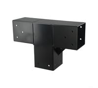 Kit de quincaillerie robuste pour pergola 10 x 10 cm, support d'angle à 3 voies avec base pour terrasse, clôture, poteau d'ancrage (1 pièce)