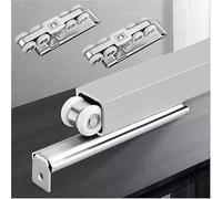 Kit De Quincaillerie Robuste Pour Porte Coulissante Grange 110 400 Cm Long | Rail Poche Pour Portes En Bois, Raccords Aluminium Durable(Silver,Length-2.1m)