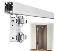 Kit de quincaillerie Robuste pour Portes coulissantes de Placard et Portes escamotables, système de Rail supérieur de 135,7 cm avec Rail de contournement, Fonctionnement Fluide et Durable, i