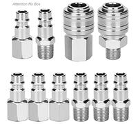 Kit de raccord de compresseur d'air Euro, 10 pièces, coupleurs mâles/femelles 1/4 "BSP, dégagement rapide, acier zingué résistant à la rouille 10pcs Bag
