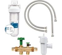 Kit de Raccordement Adoucisseur BWT Perla, Vanne Bypass, Flexibles 3/4", Pré-filtre DGD 3/4", Syphon, Compatible Mâle/Femelle, Filtration 20 microns