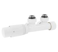 Kit de raccordement de ventilation multi-bloc, angle droit, de couleur blanche, avec thermostat