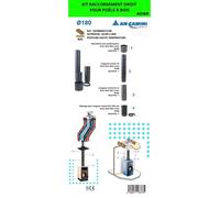 Kit de raccordement droit pour poêle à bois - acier noir 2 mm Ø180 - avec manchette, longueurs droites et rallonge ajustable