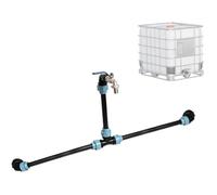 Kit de raccordement IBC S60 x 6 IBC pour 2 réservoirs IBC côte à côte / réservoir de pluie avec col de Cygne de 3/4"" pour robinet