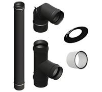 Kit de raccordement poêle à granulés, sortie arrière 100 mm - Tecnovis TEC-Pellet