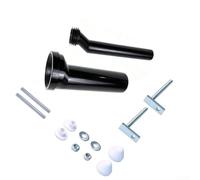Kit de raccordement pour chasse d'eau murale DN90 300 mm Noir | Matériau PP ABS. Tout le matériel de montage inclus nécessite une profondeur de paroi minimale de 7 cm pour les toilettes