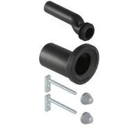Kit de raccordement pour WC à encastrer, diamètre nominal 100, avec support surélevé d'environ 2,5 cm, en EPDM, de couleur noire