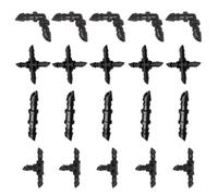 Kit de Raccords Cannelés D'irrigation 4/7 en Plastique Noir, 20 Pièces | Raccord en T, Connecteur Droit, Coudé Croix, pour Micro Buse et Tuyau 4/7mm, Horticulture et Drainage Aquarium