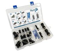 Kit de raccords en plastique et en métal - 17 pièces - Connecteurs droits, coudes et T - Pneus Prise Rapide Tuyau Air Comprimé avec Coupe-Tube