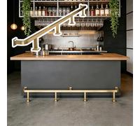 Kit de rail de pied de barre industrielle pour dessous de bureau, tube carré en acier inoxydable, pour comptoir d'hôtel, tabourets de bar