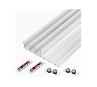 Kit de Rail pour Porte coulissante de 2,5 m (8,2 pi) - Rail en Alliage d'aluminium Durable pour Un Fonctionnement Fluide - Solution Facile pour placards et cloisons - Finition laiteuse, idéa