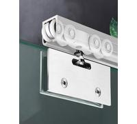 Kit de Rail pour Porte coulissante en Verre de 60 Pouces, quincaillerie de Montage Mural pour Portes escamotables, système de poulies à Rouleaux en Aluminium Durable, Installation Facile, id