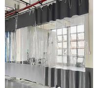 Kit de rail pour rideau industriel avec roulettes et crochets - Rideau de séparation coulissant transparent pour garage, atelier, sous-sol - Cloison (2,90 x 2 m) pour la séparation de l'espa