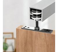 Kit de rails coulissants à double pliage découpable pour portes de 3,5 à 10,2 cm, capacité de charge de 100 kg, poulie réglable, ensemble de 6 portes (3 m)