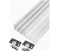 Kit de rails de porte coulissante - Système à 3 rails pour portes de placard et de penderie lisses, installation facile, design sans rainure, idéal pour la rénovation de la maison