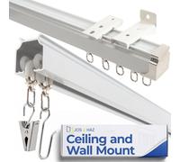 Kit de rails de rideau en aluminium, longueur 4 mètres, pour montage au plafond ou au mur