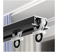 Kit de rails de rideaux - Rail de rideau monté au plafond avec 1 canal - Matériel de montage inclus - Idéal pour les rideaux, les séparateurs de pièce et les espaces de vie (noir, 1,25 m)