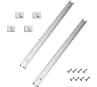 Kit de rails en aluminium 400 mm, en 2 parties, avec fixation par gabarit pour le travail du bois, 2 vis de réglage M6, 2 vis de réglage M8, 8 vis