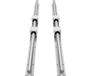 Kit de rails linéaires, SBR25, 2 pièces de rails de guidage linéaire de 1 200 mm (47,24 pouces) et 4 pièces de blocs coulissants à roulements, arbre entièrement soutenu, pour machines de découpe, de m