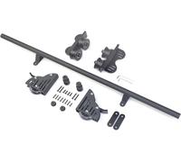 Kit De Rails Noirs pour échelle Coulissante De Bibliothèque, Matériel pour échelle Rétractable, Rails Coulissants Robustes, Rails D'échelle Mobiles à Tube Ron, 13ft/400cm Track kit