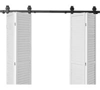 Kit de rails pour porte coulissante à double battant de 76 po pour quatre portes de 18 po