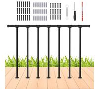 Kit de rambardes, en métal, de couleur noire, pour terrasse, balcon ou véranda