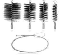 Kit de ramonage 5 pièces pour poêle à granulés et cheminée brosses acier inoxydable 150/80/50/30mm
